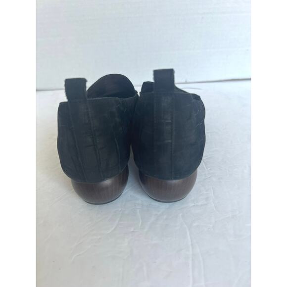 Jeffrey Campbell Black Suede Croc Viona Pointy Toe Round Sculpted Heel Shoes 9.5 - Picture 9 of 12